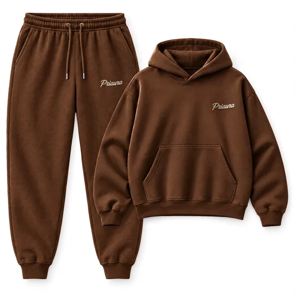 PRIAURA hoodie and joggers in Chocolate